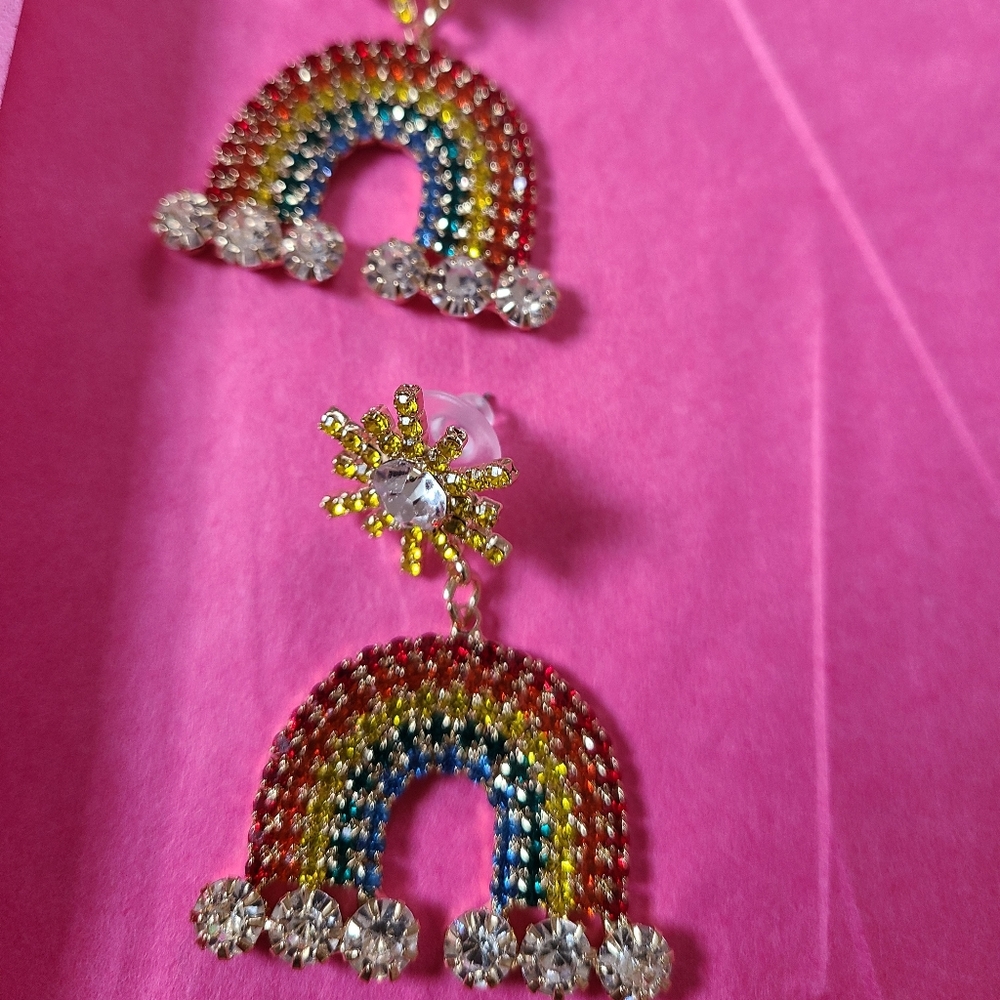 🌈Brand New- Colorful Rainbow Earrings  so cute! - Picture 10 of 11